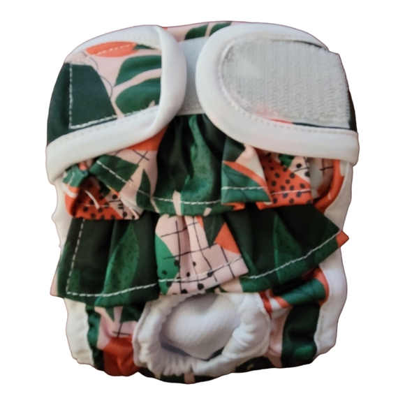 Washable Pet Female Diapers 3 Pack Ruffle Decor Reusable Small Dog In Heat, XS - Picture 11 of 13